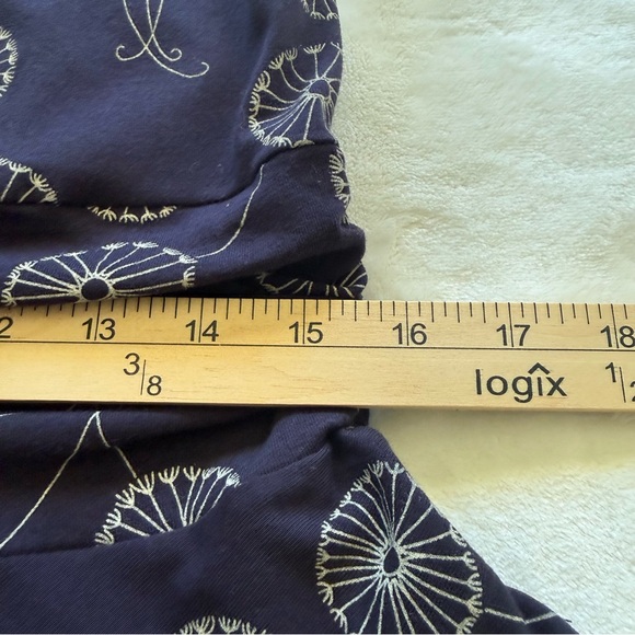 Effie’s Heart Summer Midi Dress Large Black Navy Floral Stretch Faux Wrap - Picture 9 of 14